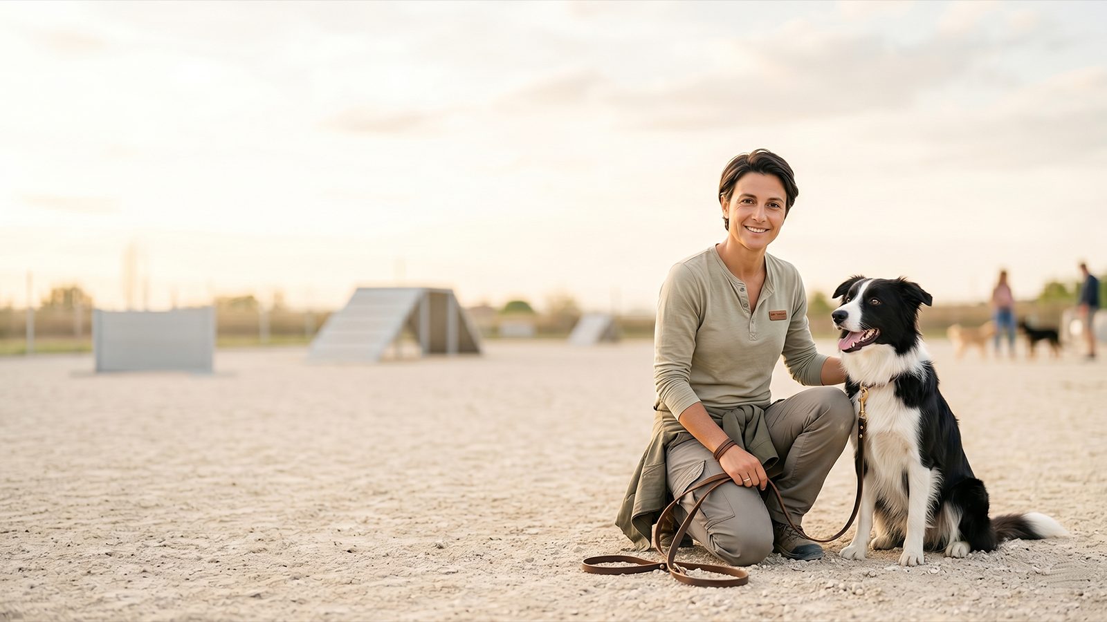 Educatore cinofilo con il suo cane